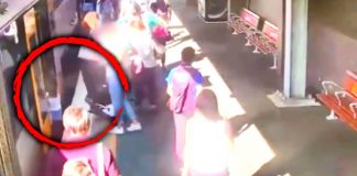 child falls on train station