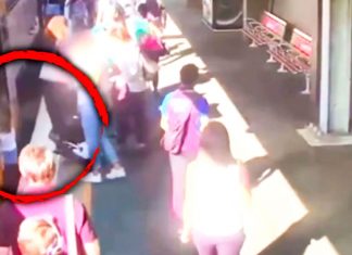 child falls on train station