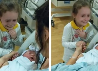6-yr-old meets baby sister