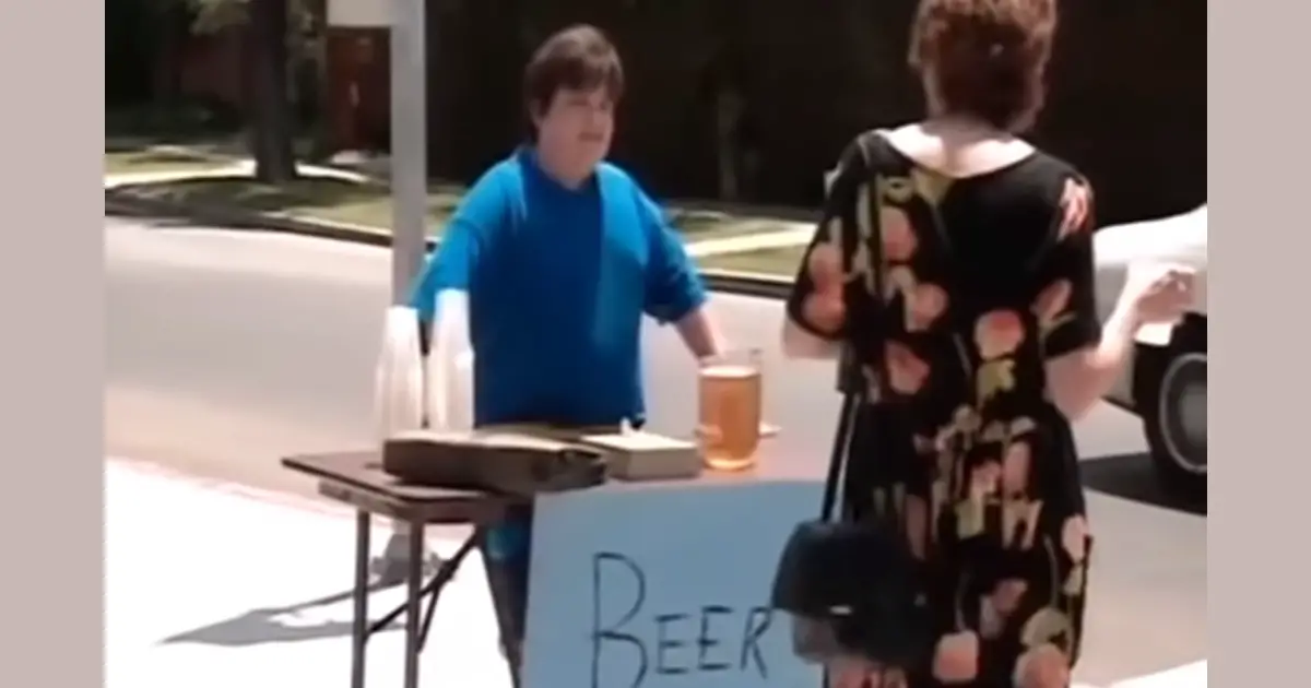 kid sells beer