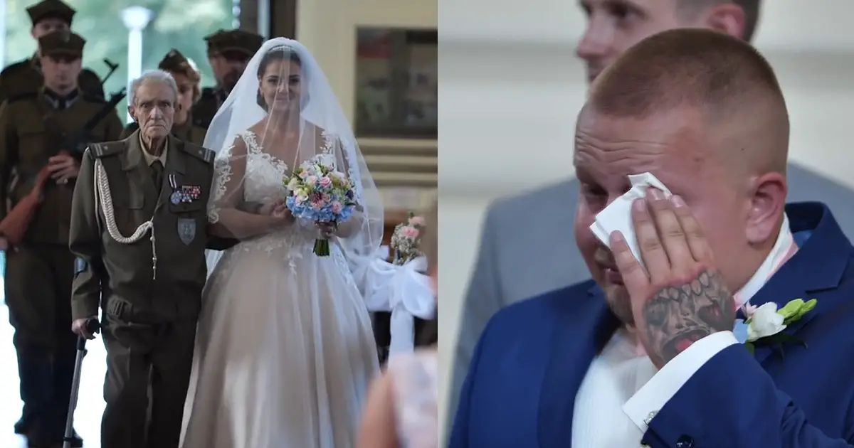 war-hero-walk-grandkid-down-aisle