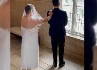 groom first look crashed bestman