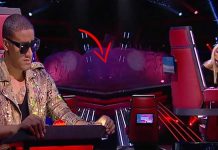 man with female voice curtain