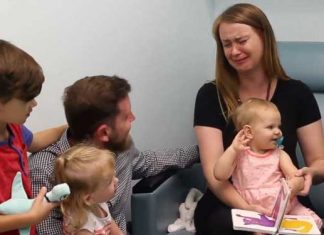 mom reaction to baby hearing