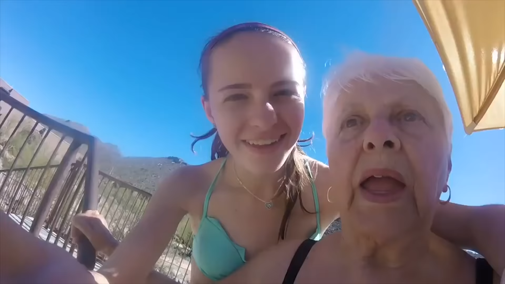 Grandma on the waterslide
