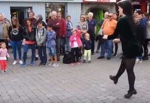 Crowd Gathers Around Professional Irish Dancer When Girl Steals The Show