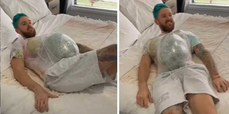 Man being pregnant