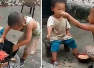 brother cooking fry rice