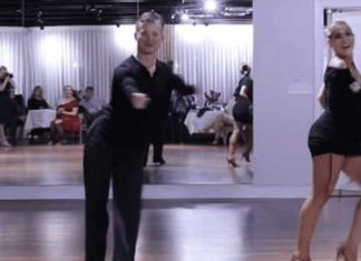 Pregnant woman dancing salsa