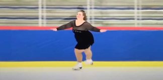Young woman floats on ice