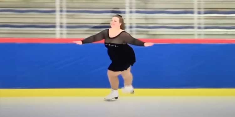 Young woman floats on ice