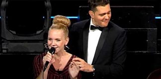 Fan Joins Michael Buble’s Stage