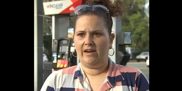 Quick-thinking gas station woman