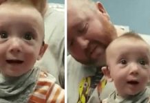 Baby hears mom's voice