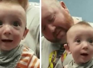 Baby hears mom's voice