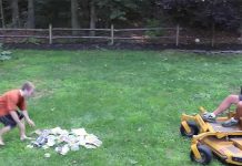 Dad Shreds lawn mower