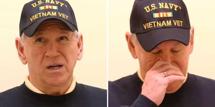 Five men interrupt veteran’s dinner