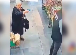 senior-woman-and-grocery-store-clerk-funny-stand-off