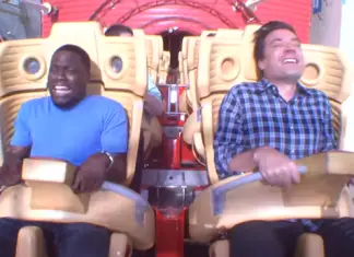 Jimmy and Kevin Hart Ride a Roller Coaster