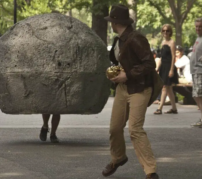 rock migrating on park